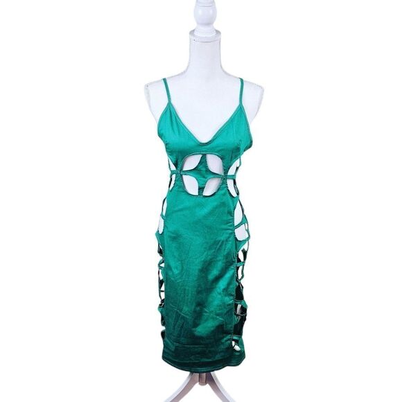 NWOT Halfheart Step Up Mini Dress. Green Lrg#027 - Picture 2 of 16